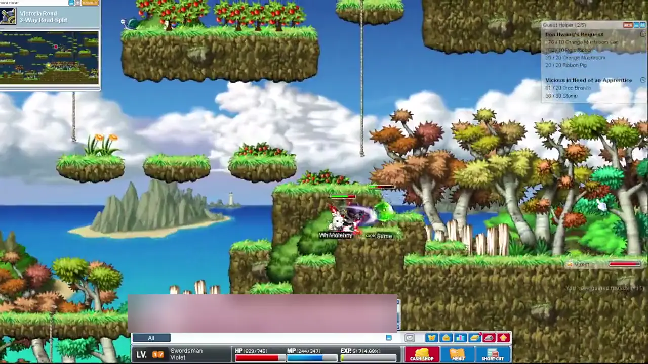 Violet MapleStory Classic bot auto farming on Victoria Road
